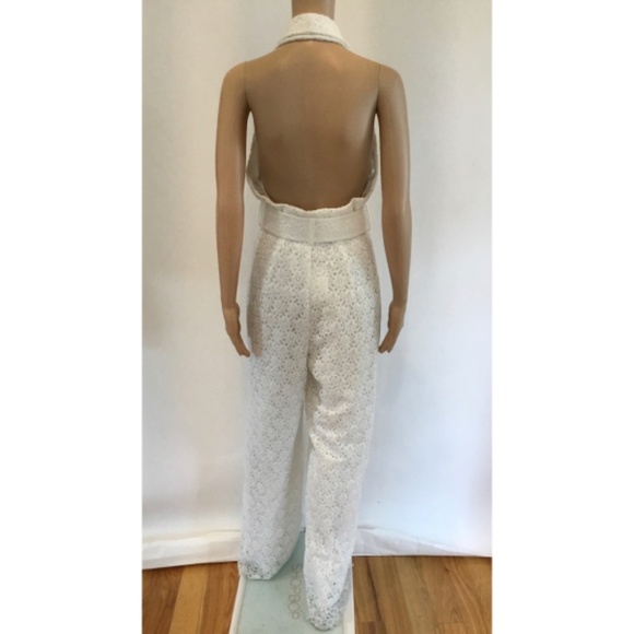 ZIMMERMANN PLUNGING LACE HALETER JUMPSUIT - Picture 5 of 7